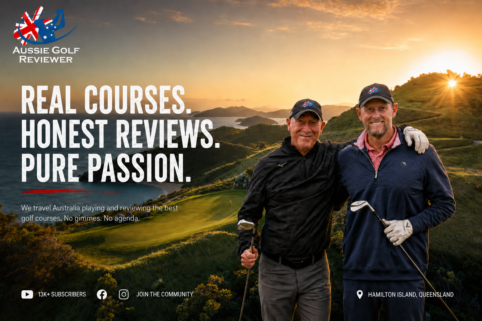 Aussie Golf Reviewer at Hamilton Island at sunrise